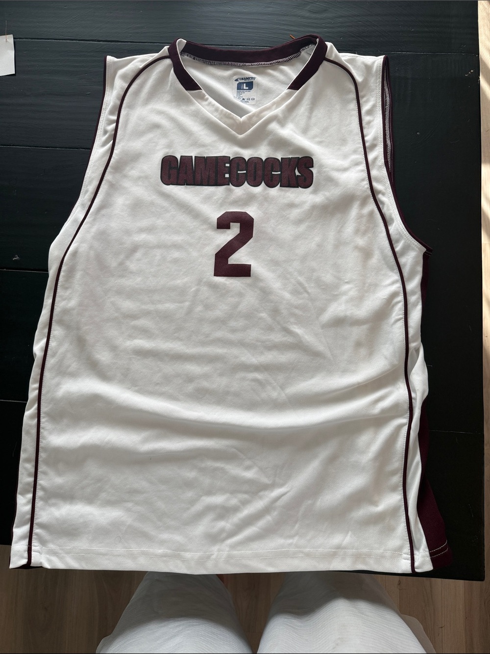 South Carolina Gamecocks Men's White & Maroon Basketball Jersey - #2
